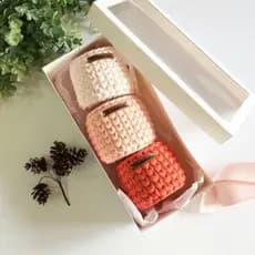 cestinho organizador de croche kit 3 unidades