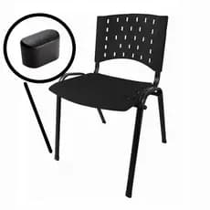 Kit 8 Ponteira Oblonga 16 x 30 Preta para Cadeira Escritório Cozinha