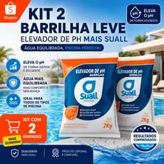 Kit 2 Barrilha Leve Elevador De Ph Mais Suall Para Piscinas