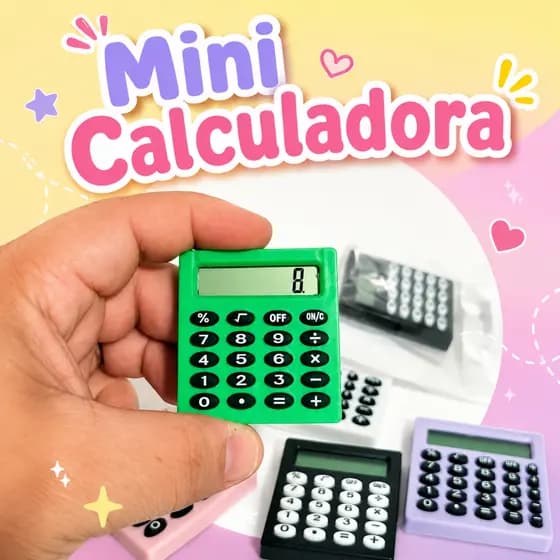 Mini Calculadora Fofa Pequena de bolso Portátil Diversas Cores