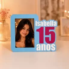 Porta retrato de Aniversário Personalizado com Nome e Idade, para fotos 10x15