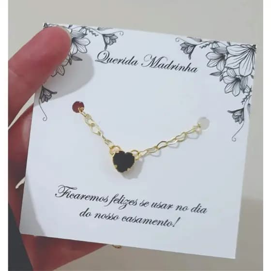 Pulseiras Madrinha Folheada a ouro com tag Cores Diversas