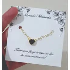 Pulseiras Madrinha Folheada a ouro com tag Cores Diversas
