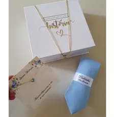 4 a 12 Convite Caixa Branca Kit Padrinhos de Casamento Gravata e Pulseira