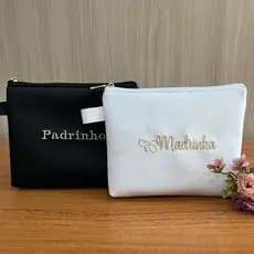 Kit Necessaire Padrinho e Madrinha Bordado