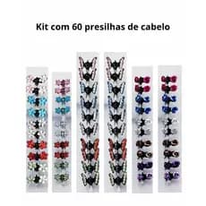 60 presilhas de cabelo,mini-piranhas com strass