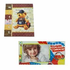 Kit com 01 álbum de foto e 01 porta retrato de vidro pintado para foto 15cm*10cm