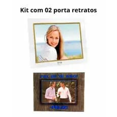 Kit 02 porta retrato de vidro decorado dia dos pais