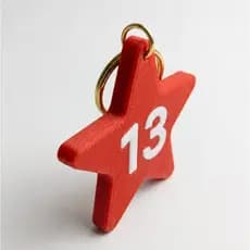 Chaveiro  Estrela Vermelha 13 Político Colecionável Personalizado Impressão 3D Design ExclusivoAcabamento Profissional