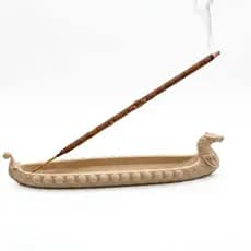 Incensário Retrô Barco Viking Porta Incenso Invertido Decorativo Moderno Luxo Enfeite de Mesa Estátua Escultura Premium