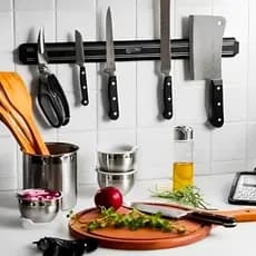 Barra Magnética P/ Faca Imã 50cm Suporte Ferramentas Cozinha Churrasqueira Utensílios Régua