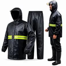Conjunto Capa De Chuva Moto Motoqueiro Com Capuz Impermeável Ciclistas Calça Jaqueta Motoboy Unissex