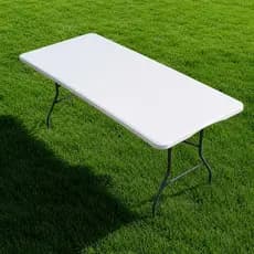 Mesa Dobrável Camping 1,80m Portátil Vira Maleta Com Alça Praia Jardim Resistente