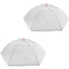 Kit 2 Protetores de Comida Dobrável 53cm Tela Retrátil Anti Moscas