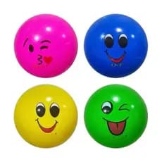 Kit com 6 Bolas Colorida Vinil Carinhas Emojis