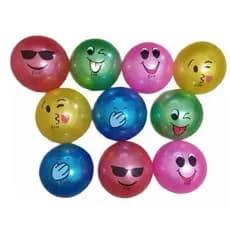 Kit com 12 Bolas Colorida Vinil Carinhas Emojis