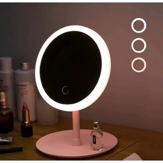 Espelho de Mesa com LED Redondo, Quadrado ou Oval