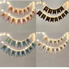 Plaquinha Placa Feliz Aniversário c Luz Happy Birthday Bandeirinha Aniversario Decorativa de Aniversario
