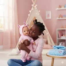 Roupa Roupinha Unicornio Para Boneca de 45 cm Presente Natal Crianças Bebe Reborn Fantasia Infantil