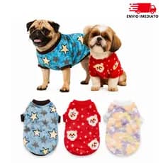 KIT COM 3 Roupas de Frio Pet Soft Premium para Cachorro e Gato Moletom Inverno Quentinho Confortável