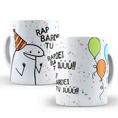 Caneca Aniversário Personalizada de Porcelana Café Meme Flork Bento Divertida Mod. 15