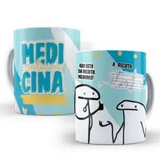 Caneca Medicina Personalizada de Porcelana Profissões Flork Médico Médica para Café