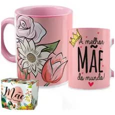 Caneca Porcelana 325ml Dia Das Mães Personalizada Colorida