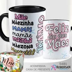 Caneca de Porcelana Dia das Mães Maes Personalizado Presente Mae Lembrança