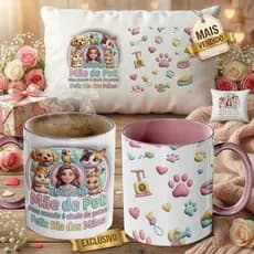 Kit Dia das Mães Rosa Caneca + Almofada + Chaveiro Presente Criativo Barato e Lindo