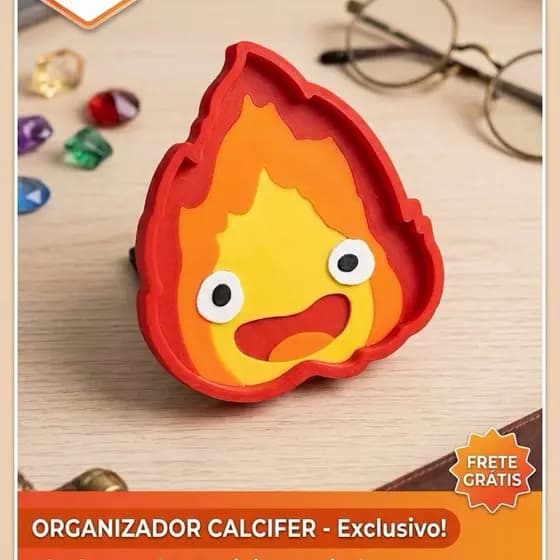 Organizador Calcifer Studio Ghibli – Exclusivo, Fofo e Funcional!
