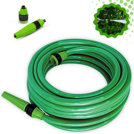Mangueira De Jardim Resistente Flexível Siliconada Com Engate e Esguicho 15 Metros