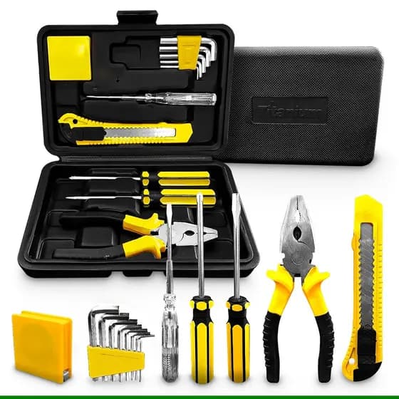 Kit de Ferramentas 11 Peças + Maleta Para Serviços Gerais Itens Básicos - Titanium