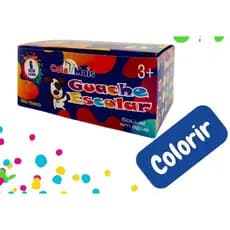 Tinta Tempera Guache Escolar c/6 Cores - 15ml