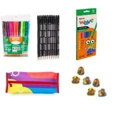 Kit Escolar completo com 43 itens