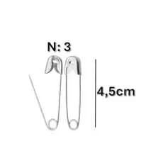 Alfinete De Seguranca N3 4,5 Cm Pacote C\ 500unidades