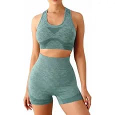 Conjunto Academia Fitness Levanta Bumbum Verde Escuro Verde-escuro