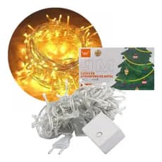 Pisca Pisca Luzes De Natal Led Amarelo 9 Metros Conector Mac