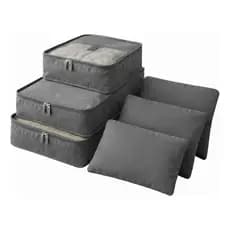 Kit 6 Organizadores De Mala Para Viagem Cinza Cinza