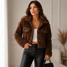 Casaco TEDDY Feminino Pelúcia Blusa Pelinho Botões Frio Inverno