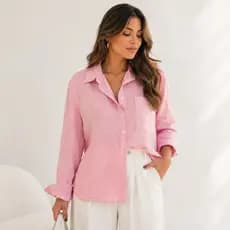 Camisa VISCOLINHO Feminina Com Mangas Comprida