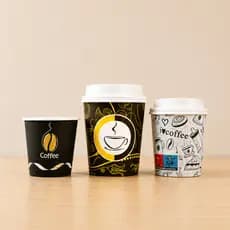 100 Copo de Papel Estampa Impresso Térmico 60ml 120ml 160ml Chá Café Expresso Com Ou Sem Tampa Bico