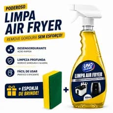 Kit Espuma Limpa Air Fryer 500ml + Esponja Remove Gordura Incrustada Limpa Grelha Forno Fogão