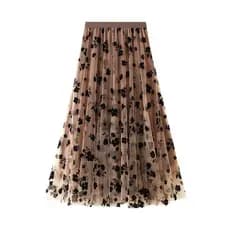 Saia de Gaze Floral Saia Midi Impressa
