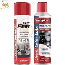 KIT DESENGRIPANTE LUB FAST - COLOR LUB 300ML – SOLTA TUDO EM SEGUNDOS! PODER ANTIFERRUGEM E LUBRIFICAÇÃO EXTREMA!