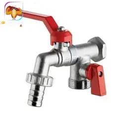 Kit Super Torneira Esfera Tanque Máquina 2 Saídas Bico 1/2X3/4 Parede Tanque Maquina