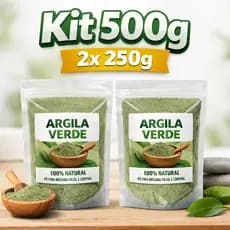 Argila Verde 500g Kit 2x 250g Pó Natural Uso Facial