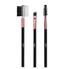 Kit 3 Pincel Sobrancelha P/Henna Design Pente Escovinha Escova Cílios Lash Brow