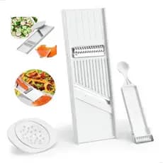Kit 4 Em 1 Descascador Fatiador Ralador E Boleador Mandoline Cortador De Frutas Legumes e Verduras