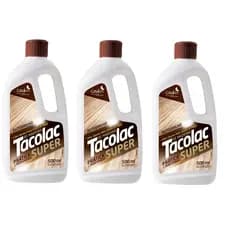 Kit com 3 Cera Líquida de Madeira Tacolac Perfumada 500ml