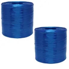 2 Fitilho Plástico Azul Resistente Macio Reciclável 2000m